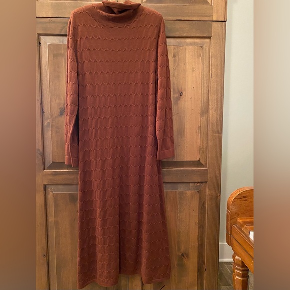 Natori luxury knitwear, a rich chestnut brown sweater dress, large, so soft! - Picture 9 of 12